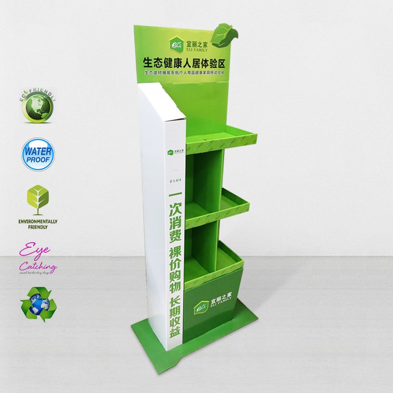 CAI YI JIE Cardboard Modeling Display For Green Items Cardboard Floor Display image8