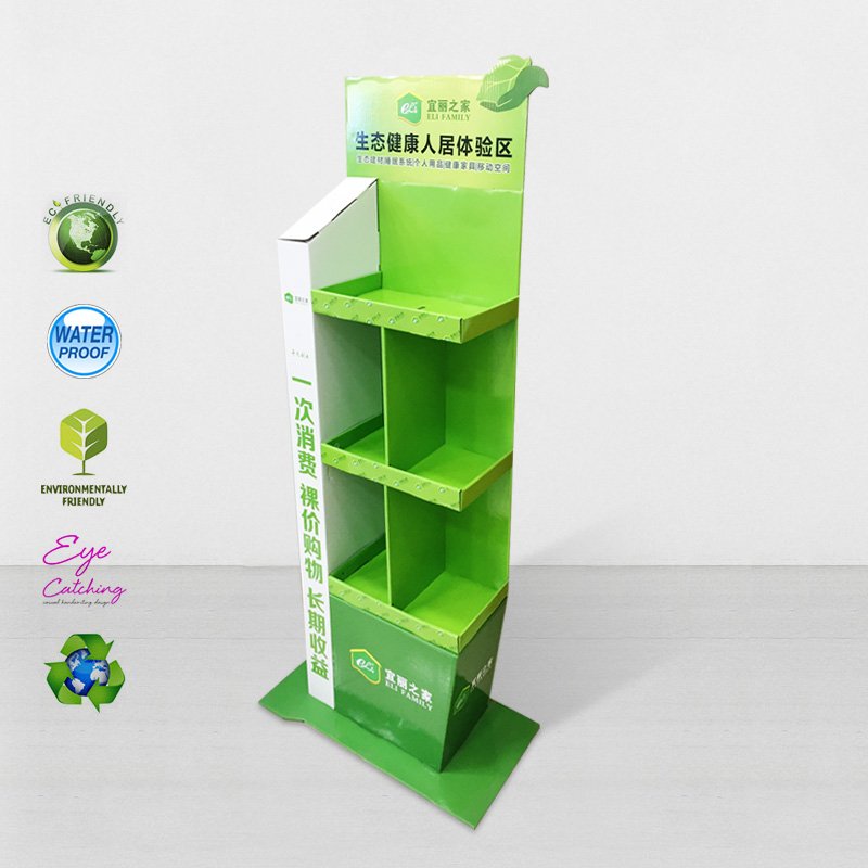 CAI YI JIE Cardboard Modeling Display For Green Items Cardboard Floor Display image8