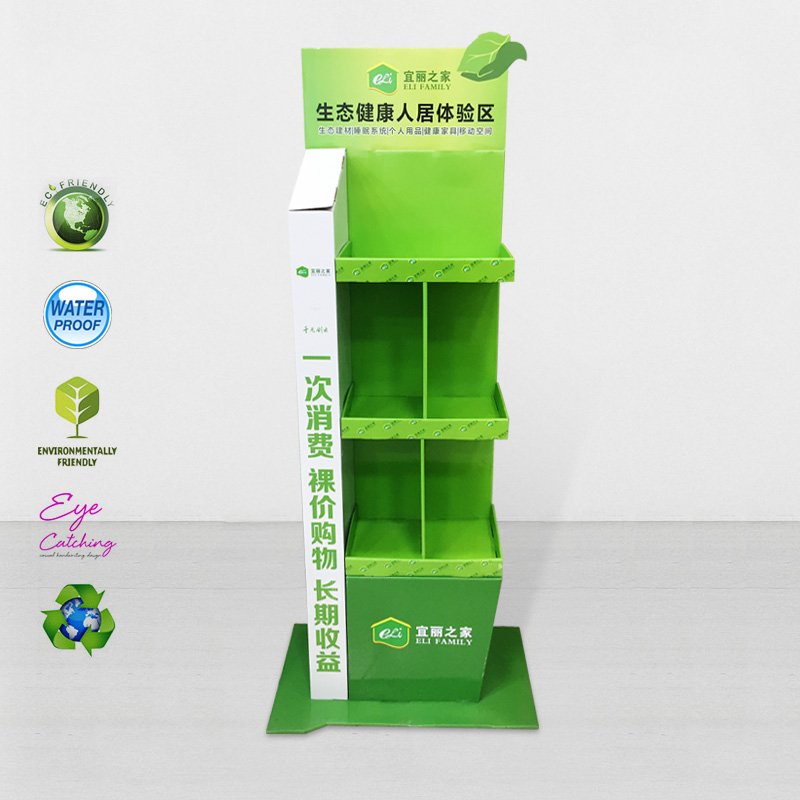 CAI YI JIE Cardboard Modeling Display For Green Items Cardboard Floor Display image8