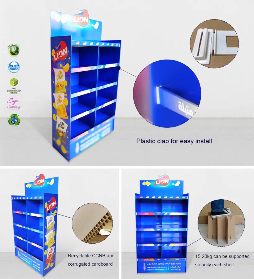 stiand cardboard display shelves special for store CAI YI JIE