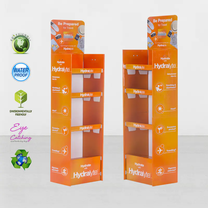 Customized Promotion Retail Cardboard Floor Display Shelves For Pharmacy