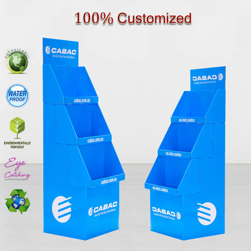 Custom Corrugated Paper Cardboard Display Stackable Box Carton, Template for Mockup Products Promotion