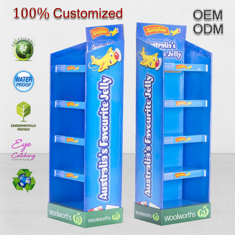 Customized 5 Tiers Cardboard Display Stand With Easy Clip Installation For Toy Car At Woolworth Supermarket