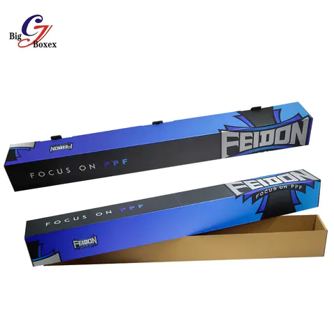 Recycled Material Custom Logo Printed Long Cardboard Packaging Boxes For PPF Film