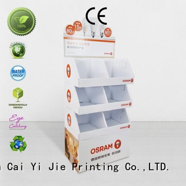 step cardboard greeting card display stand retai CAI YI JIE company