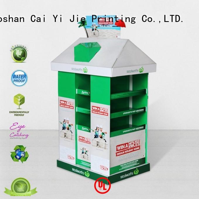 CAI YI JIE advertising cardboard display rack for shop