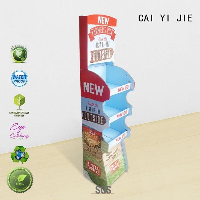 printed Quality CAI YI JIE Brand corrugated cardboard stand retail cardboard display