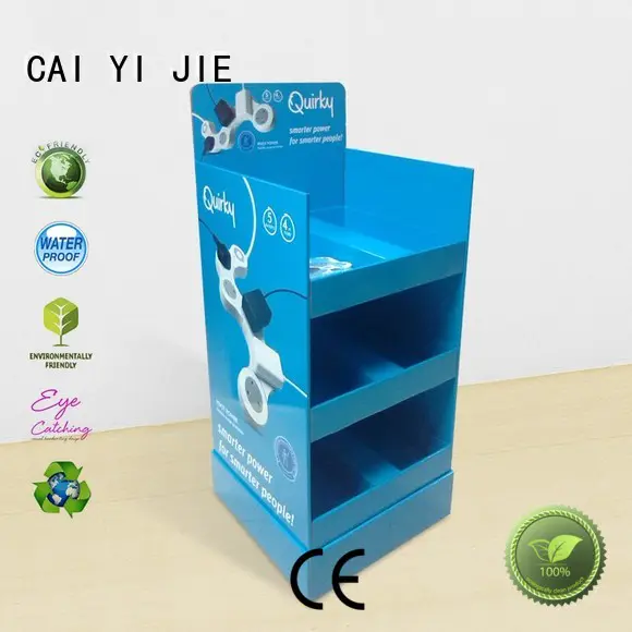 CAI YI JIE heavy cardboard counter display stands tiers for cabinet