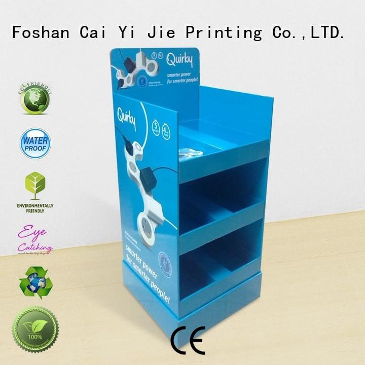 cardboard floor display stands plastic for cabinet CAI YI JIE