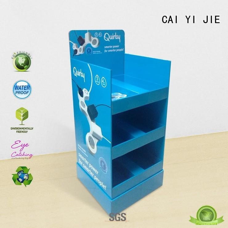 stiand cardboard pos display glossy for led light CAI YI JIE