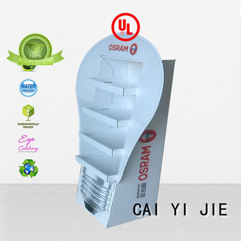 cardboard greeting card display stand tube retail CAI YI JIE Brand cardboard stand