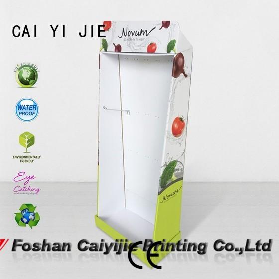 CAI YI JIE stainless tube cardboard floor display space for kitchen supplies