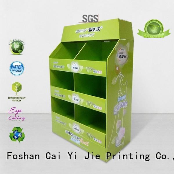 mobile cardboard pallet display pos for shop CAI YI JIE