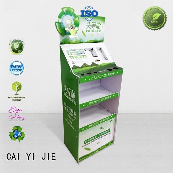 CAI YI JIE corrugated cardboard counter display stands space