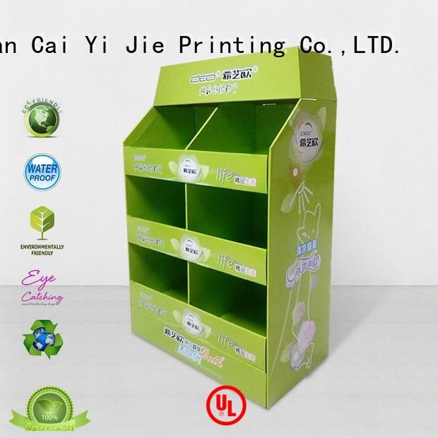 corrugated cardboard pallet display racks for chain store CAI YI JIE