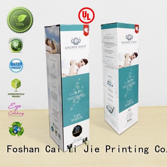 CAI YI JIE custom packaging boxes wheel for mattress display