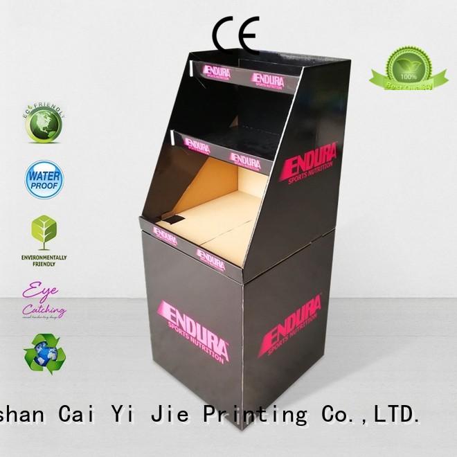 CAI YI JIE cheap price cardboard bins for sale floor standing for retail product