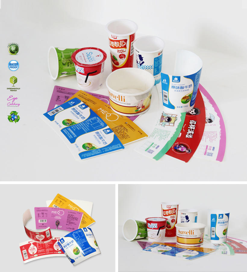 color printing paper cup sleeves for milk or yogurt cup-2