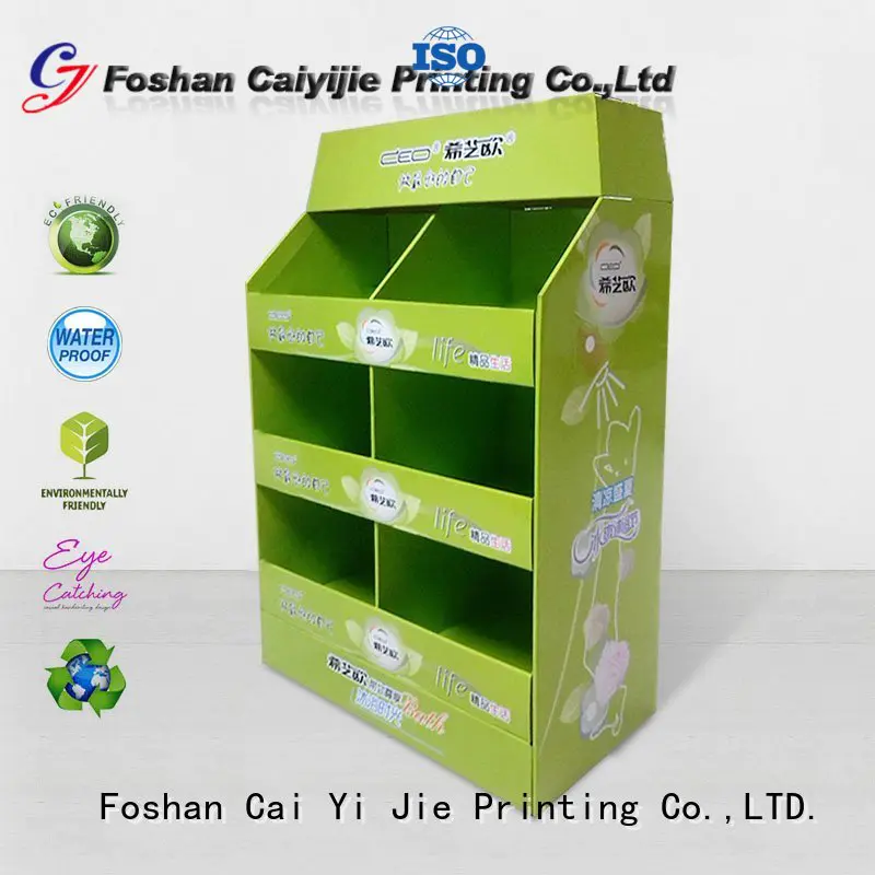CAI YI JIE mobile cardboard display rack product for shop