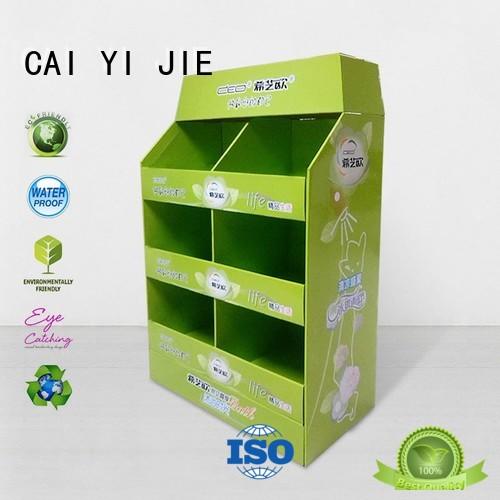 CAI YI JIE Brand cardboard corrugated mobile custom cardboard pallet display