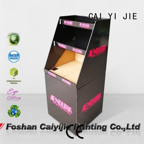 CAI YI JIE Brand merchandising printing header cardboard dump bins for retail color