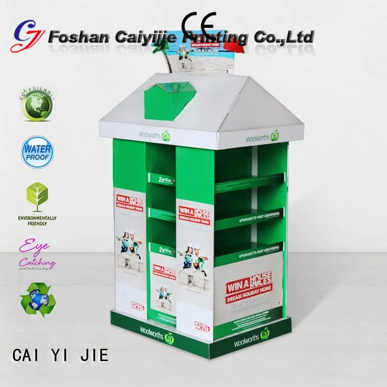 CAI YI JIE corrugated pallet display paper stand for stores