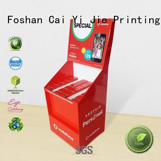 shelves cardboard free standing display units stair for phone accessories CAI YI JIE